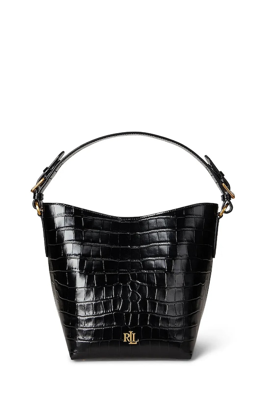 Lauren Ralph Lauren torebka skórzana nie mieści A4 czarny 431980189