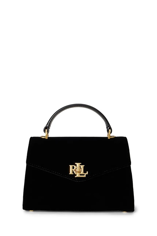 Τσάντα Lauren Ralph Lauren λείο δέρμα μαύρο 431980196