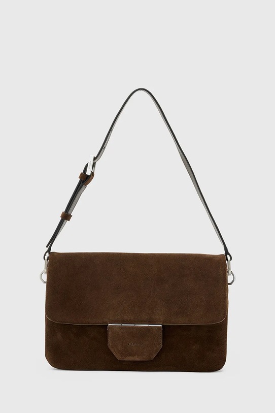 AllSaints torebka zamszowa ONDINE nie mieści A4 brązowy W293XD