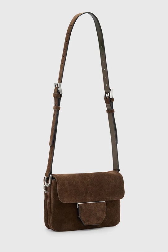 AllSaints torebka zamszowa JUPITER W363XD brązowy AW25