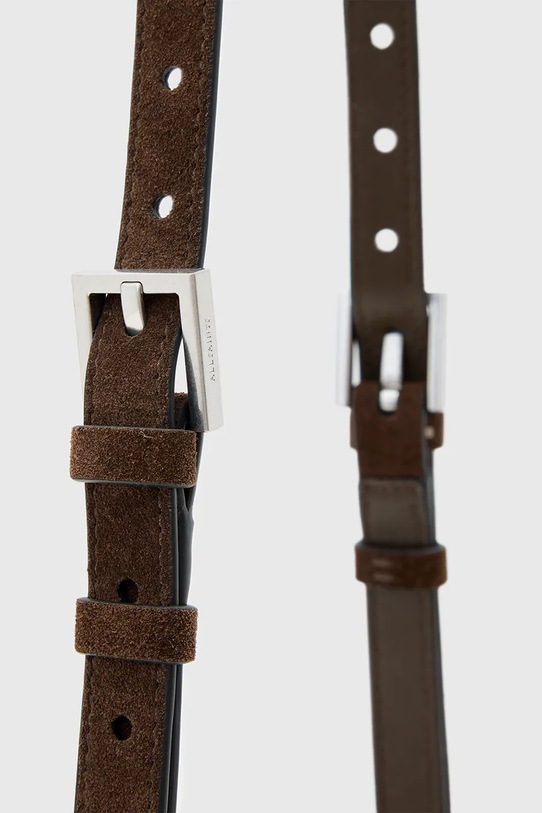 AllSaints torebka zamszowa JUPITER W363XD brązowy