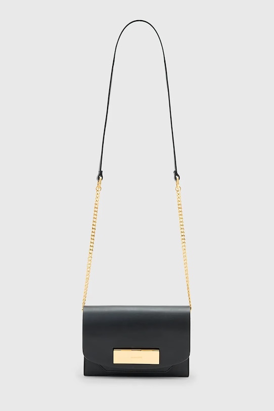 AllSaints torebka skórzana ETTA skóra licowa czarny W339XD