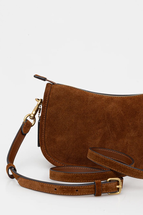 Akcesoria Coach torebka skórzana Waverly CCC37 brązowy