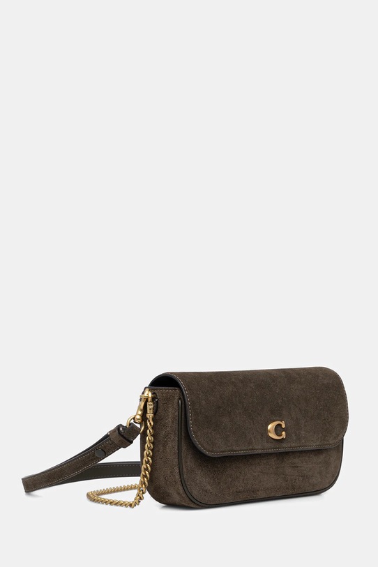 Coach torebka zamszowa Brook CCD07 zielony AW25