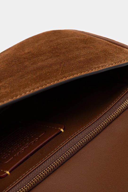 Coach torebka zamszowa CDD05 brązowy