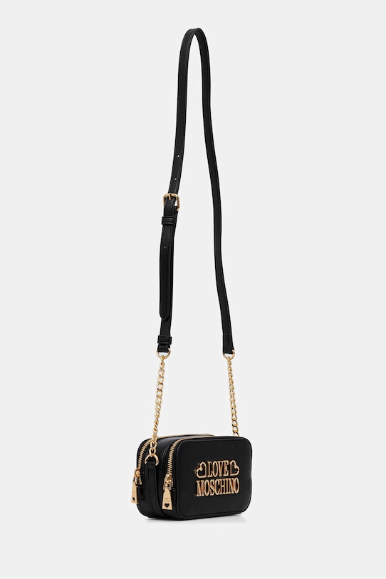 Love Moschino poșetă de piele JC4333PP0NK1300A negru AW25