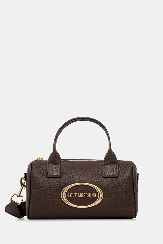 Love Moschino torebka skórzana nie mieści A4 brązowy JC4338PP0NK1431A