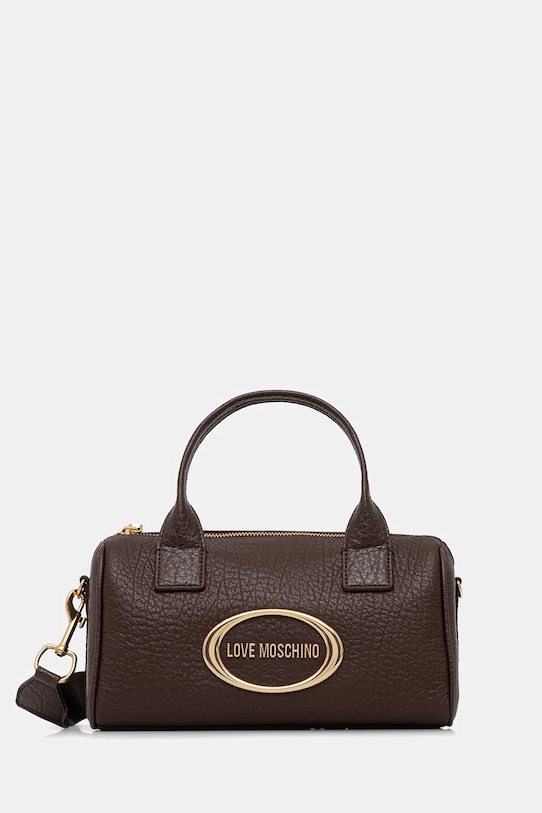 Love Moschino torebka skórzana nie mieści A4 brązowy JC4338PP0NK1431A