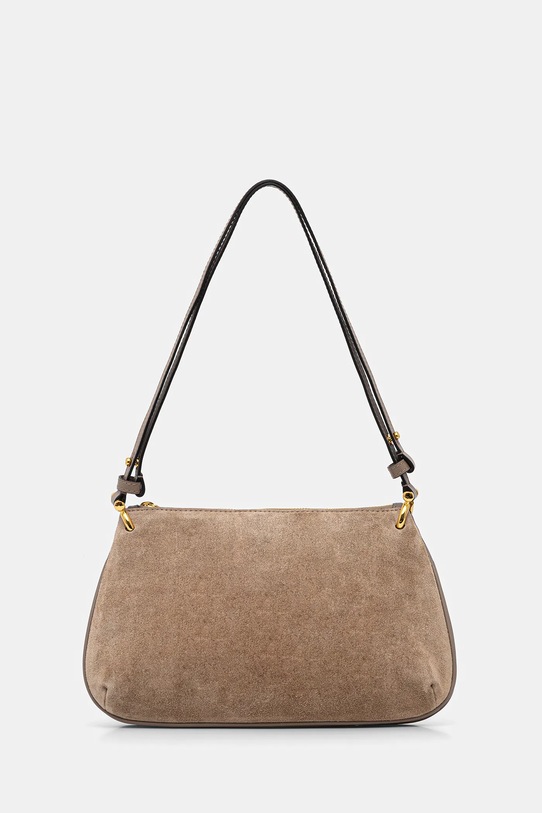 Kožená kabelka Pollini semišová koža zelená PC4407PP0NQD1