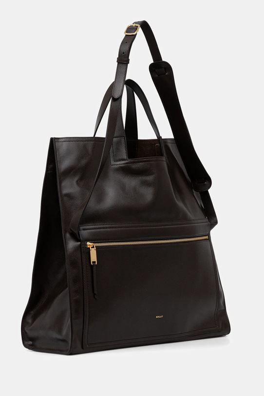 Bally torebka skórzana WAC04S brązowy AW25