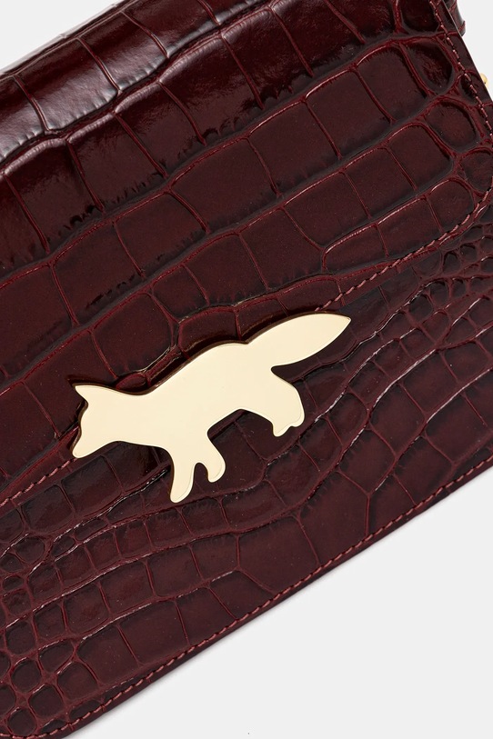Maison Kitsuné torebka skórzana Edie bordowy NW05170LR0045