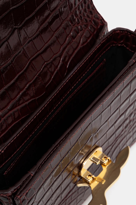 Maison Kitsuné leather handbag Edie NW05170LR0045 maroon