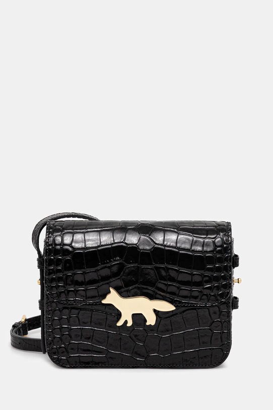 Maison Kitsuné torebka skórzana Edie nie mieści A4 czarny NW05170LR0045