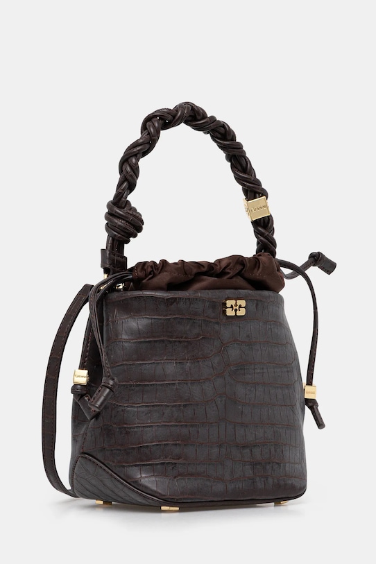 GANNI torebka Bou Bucket Bag A6697 brązowy AW25
