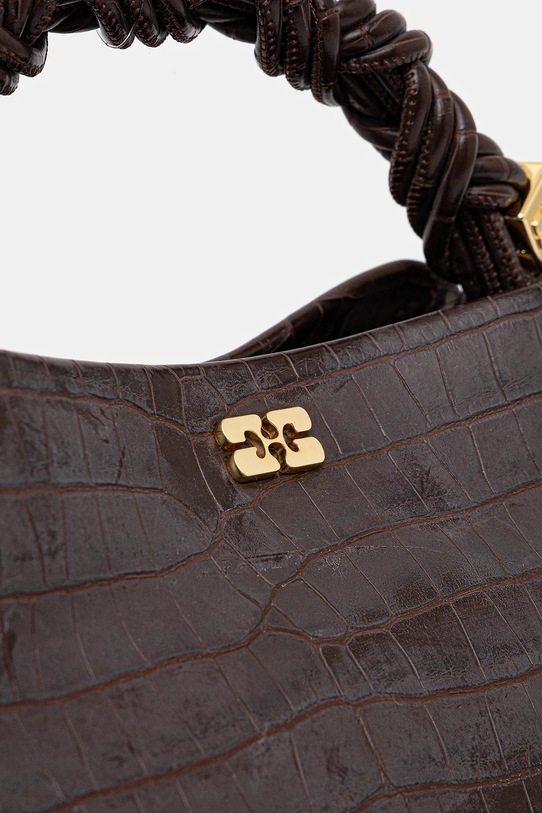 GANNI torebka Bou Bag Small Croco brązowy A7165