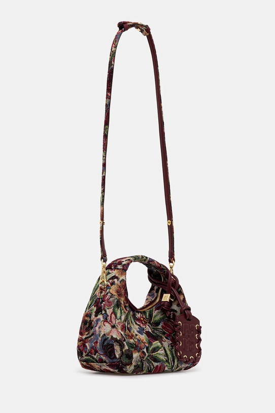 GANNI torebka Hobo Mini Tapestry A7183. bordowy AW25