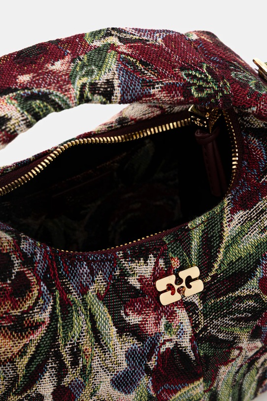 GANNI torebka Hobo Mini Tapestry A7183. bordowy