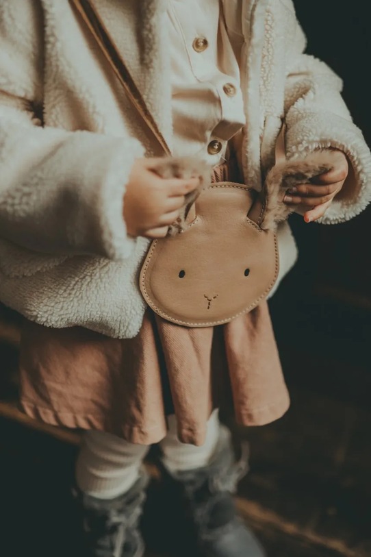 Donsje torebka dziecięca skórzana Britta Exclusive Purse Fluffy Bunny nie mieści A4 brązowy 5002014