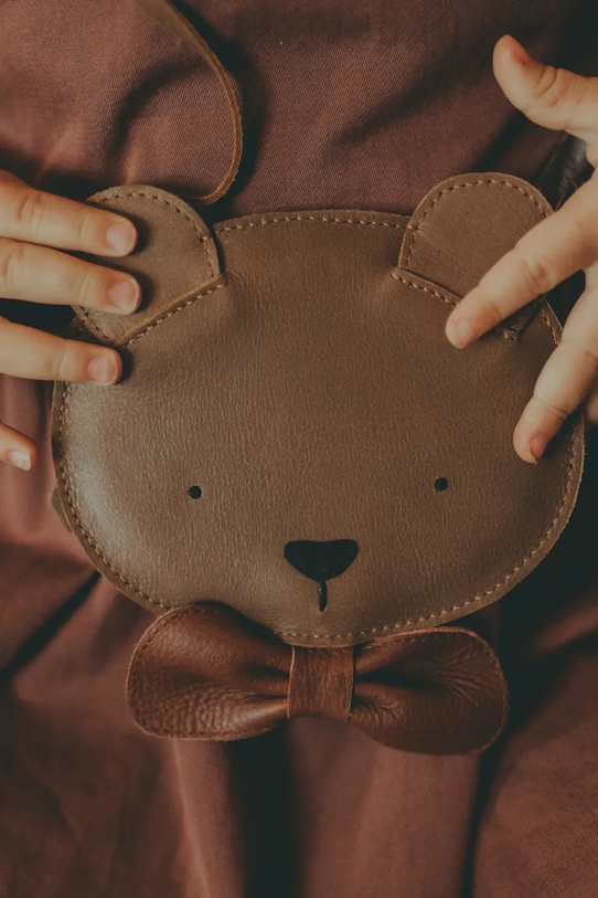 Donsje torebka dziecięca skórzana Britta Exclusive Purse Winter Bear brązowy 5002018