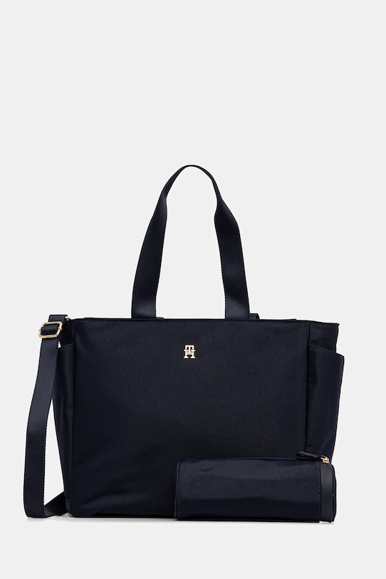 Τσάντα καροτσιού με αλλαξιέρα Tommy Hilfiger υφασμάτινο σκούρο μπλε AU0AU02000.9BYA