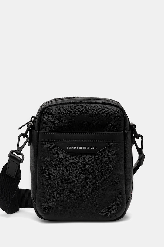 Δερμάτινο φακελάκι Tommy Hilfiger λείο δέρμα μαύρο AM0AM13546