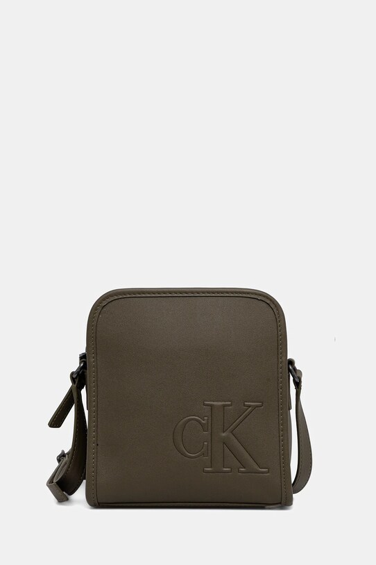 Calvin Klein saszetka nie mieści A4 zielony LV04G3157G