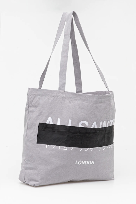 AllSaints torba bawełniana REDACT M093XC szary AW25