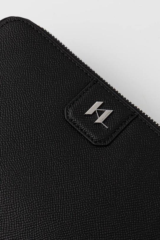 Karl Lagerfeld usnjena torbica za okoli pasu K/MONOGRAM črna A3M30157