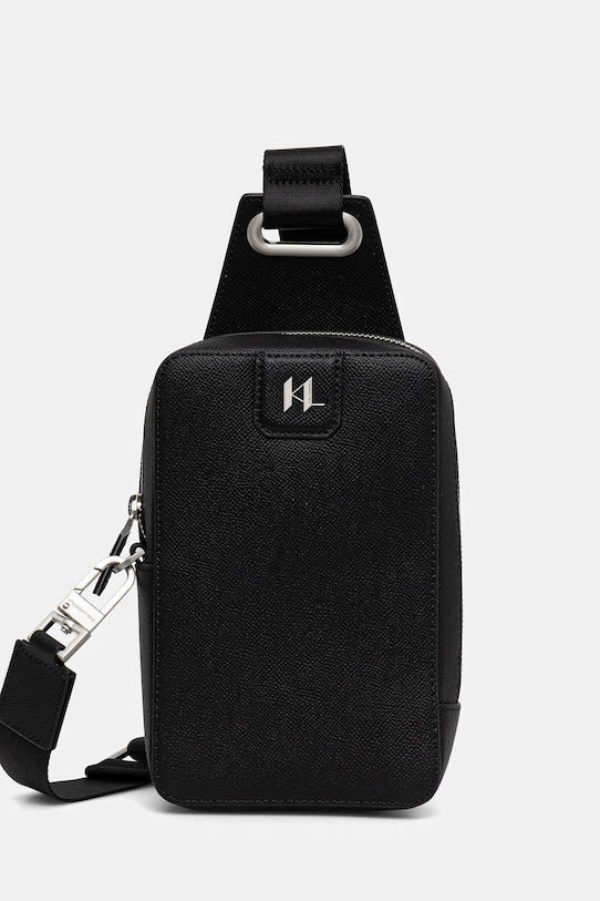 Karl Lagerfeld pochette in pelle pelle fiore nero A3M30158