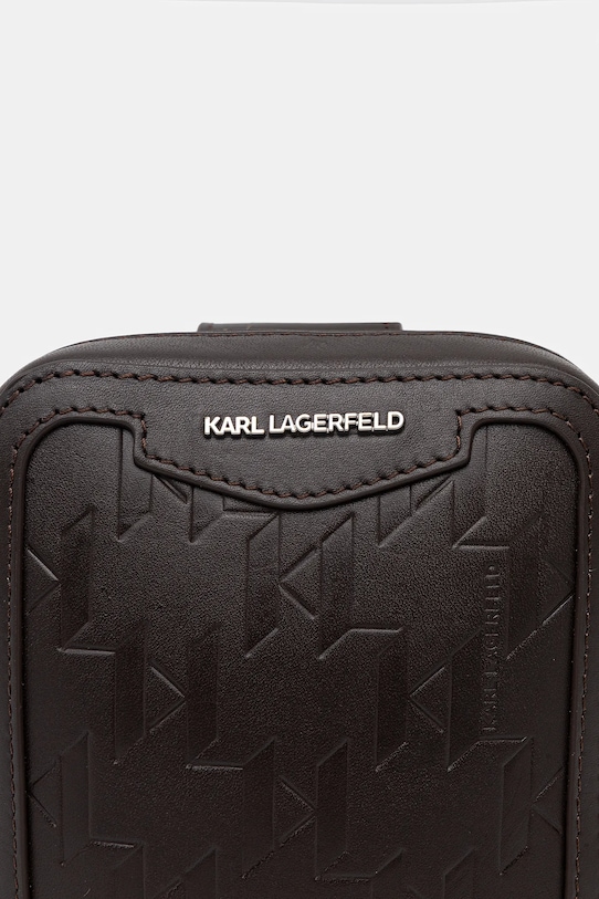 Кожена чанта през рамо Karl Lagerfeld K/LOOM кафяв A3M30179