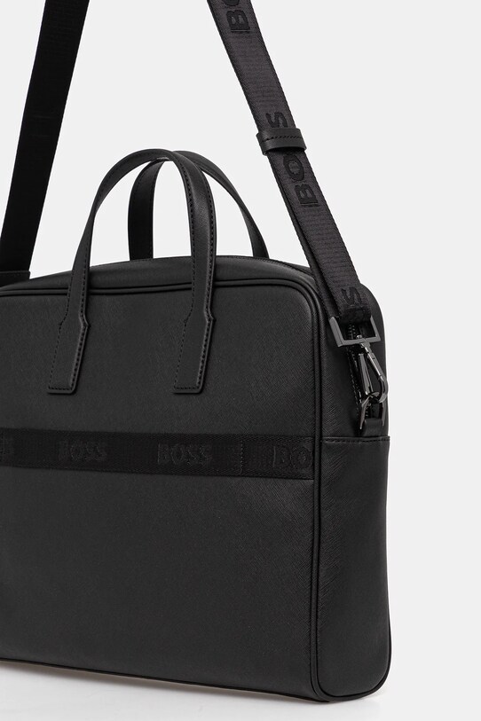 Akcesoria BOSS torba na laptopa skórzana 50548188 czarny
