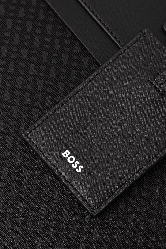 BOSS torba na laptopa skórzana czarny 50548188