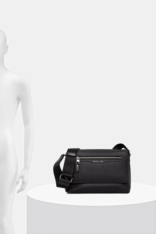Michael Kors bőr táska HUDSON 33T5LHDM0L fekete