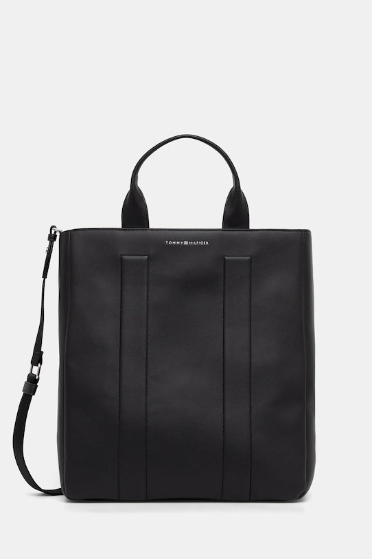 Τσάντα Tommy Hilfiger απομίμηση λείου δέρματος μαύρο AM0AM13657