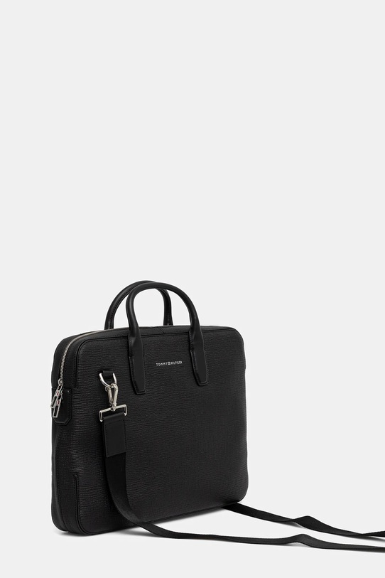 Kožená taška na notebook Tommy Hilfiger AM0AM13642 černá AW25