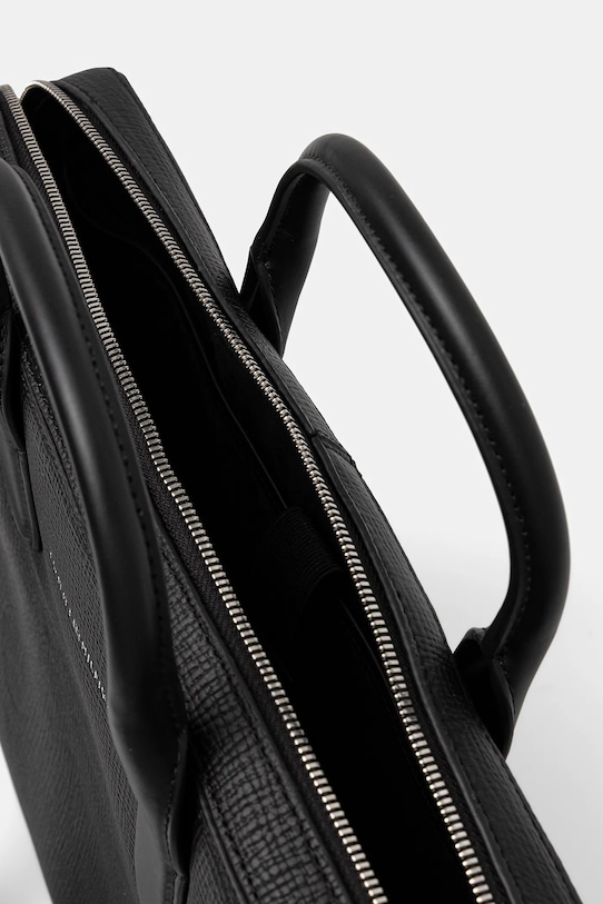 Kožená taška na notebook Tommy Hilfiger AM0AM13642 černá