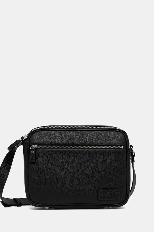 Кожена чанта през рамо MM6 Maison Margiela изчистен черен SB6ZH0025.P8326.T8013