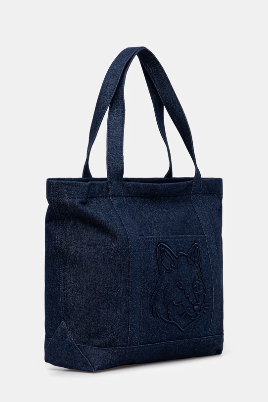 Maison Kitsuné torba jeansowa Fox Head Large Tote LW05104WD4020 granatowy AW25