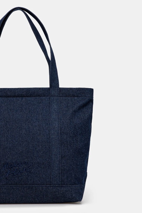Akcesoria Maison Kitsuné torba jeansowa Fox Head Large Tote LW05104WD4020 granatowy