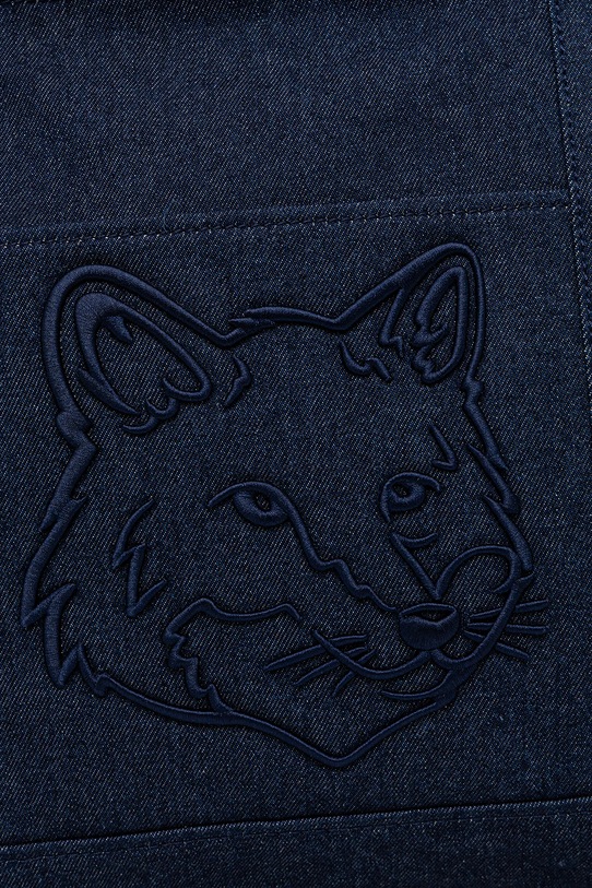 Maison Kitsuné torba jeansowa Fox Head Large Tote granatowy LW05104WD4020