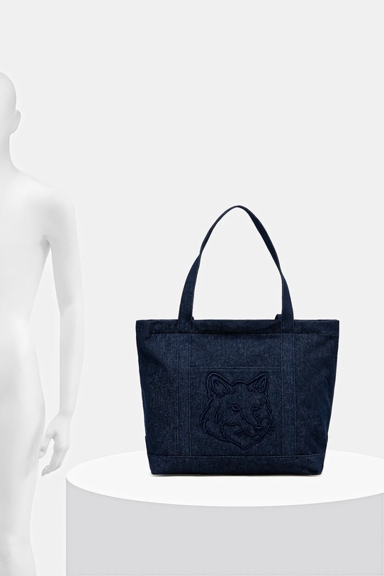 Maison Kitsuné torba jeansowa Fox Head Large Tote LW05104WD4020