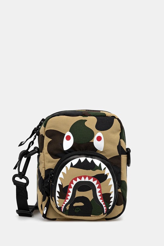 A Bathing Ape saszetka Camo Shark nadruk zielony 001SGL301021M