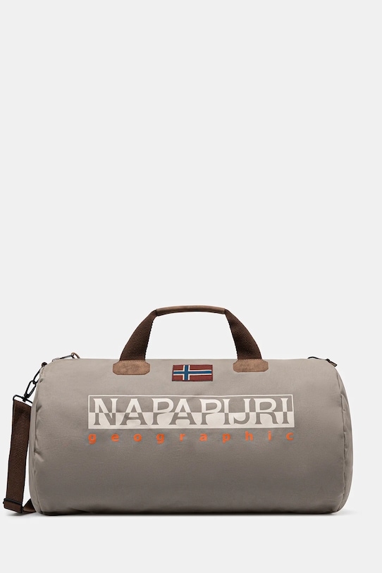 Napapijri borsa in cotone Bering 3 semplice grigio NP0A4GGMN1T1