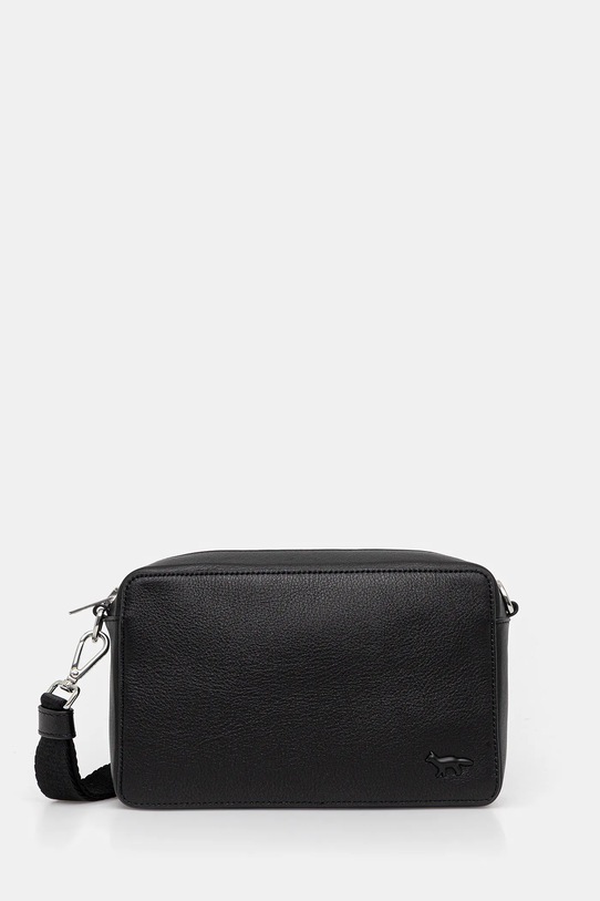 Maison Kitsuné leather handbag Profile Fox Crossbody grain leather black PM05106LC0045