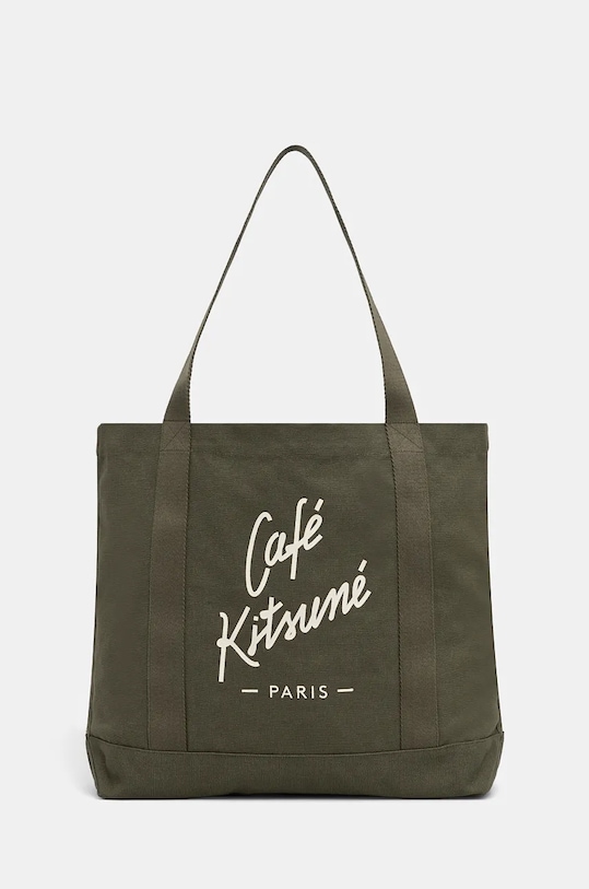 Café Kitsuné torba bawełniana Tote tekstylny zielony CKNU05101WW9001