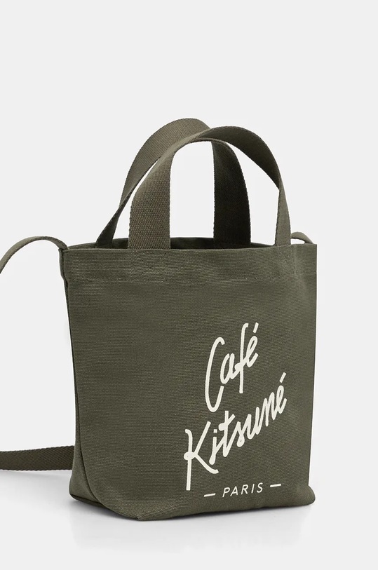 Café Kitsuné torebka bawełniana Mini Tote PU05106WW9001 zielony AW25