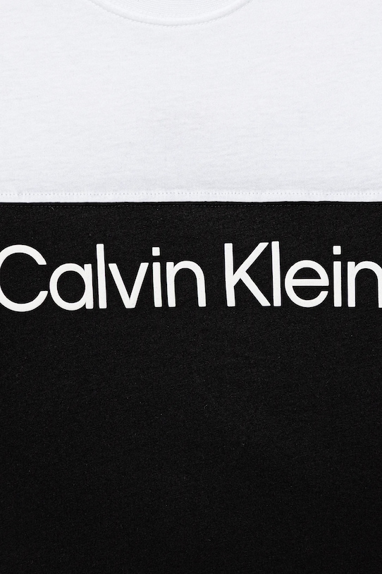 Παιδικό βαμβακερό μπλουζάκι Calvin Klein Jeans μαύρο IB0IB02528.104.116.9BYA