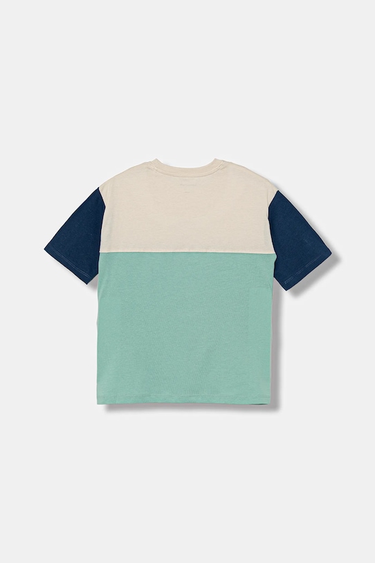 Παιδικό βαμβακερό μπλουζάκι Calvin Klein Jeans IB0IB02528.128.170.9BYA τιρκουάζ AW25