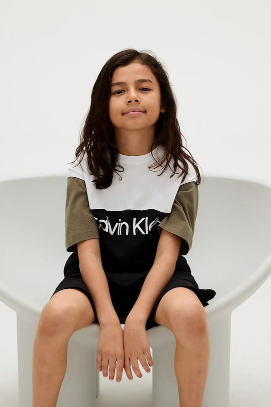 Otroška bombažna kratka majica Calvin Klein Jeans IB0IB02528.128.170.9BYA