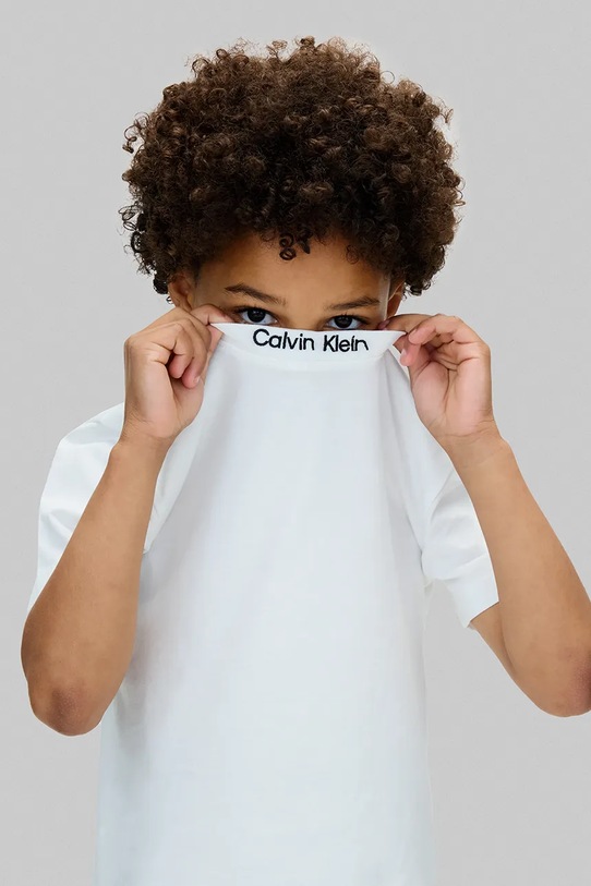 Мальчик Детская хлопковая футболка Calvin Klein Jeans 2 шт IB0IB02529.128.170.9BYA чёрный